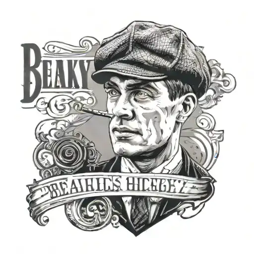 Peaky blinder Thomas Shelby with a motivational phrase tattoo design idea