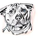 pitbull with tabby cat tattoo design idea