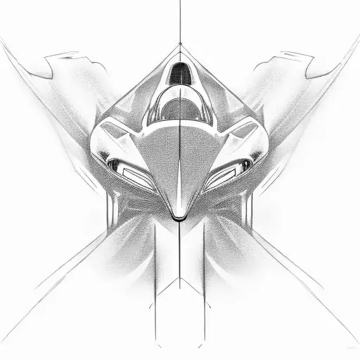 Fine line 2d side view outline of 2023 Mclaren f1 race car tattoo design idea