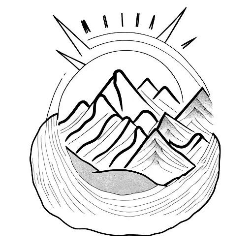 three sisters mountains tattoo design idea
