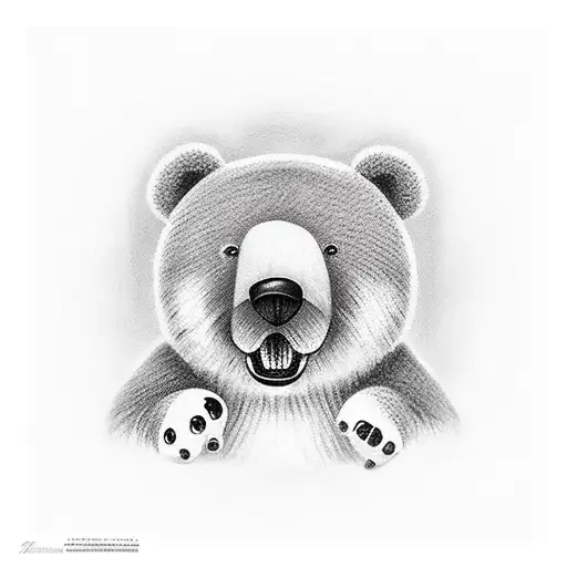 Big Bear getting pet by a little girl tattoo design idea