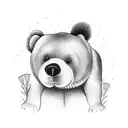 Big Bear getting pet by a little girl tattoo design idea