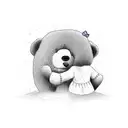 Big Bear getting pet by a little girl tattoo design idea