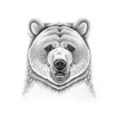 Little girl petting big bear tattoo design idea
