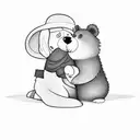 Big Bear getting pet by a little girl tattoo design idea