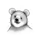 Big Bear getting pet by a little girl tattoo design idea