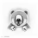 Big Bear getting pet by a little girl tattoo design idea