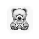 Big Bear getting pet by a little girl tattoo design idea