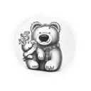 Big Bear getting pet by a little girl tattoo design idea
