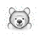 Little girl petting big bear tattoo design idea