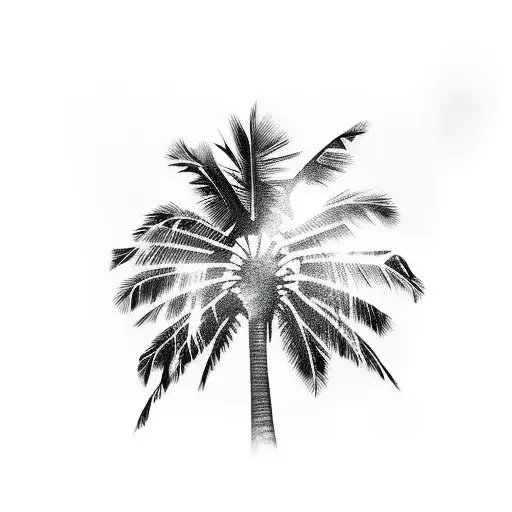 new Zealand Miami palm tree tattoo design idea