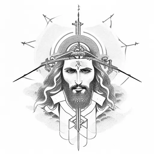 jesus luck fortune tattoo design idea