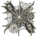 American traditional spider web tattoo design idea