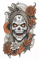 ghost face tattoo design idea