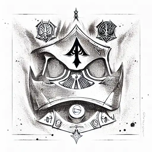 Ace of Spades with military in centre tattoo design idea