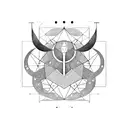 A geometric pattern incorporating the zodiac signs Libra, Aquarius, and Cancer in a symmetrical design tattoo design idea