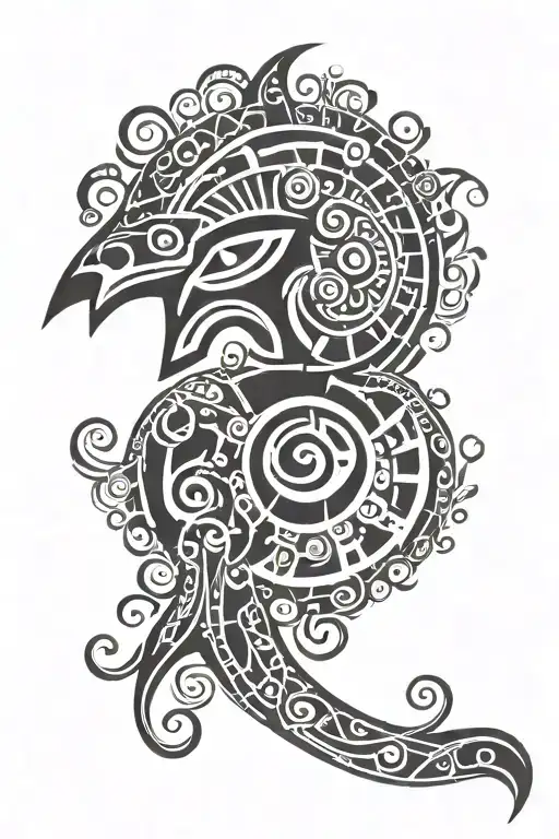 taino tribal sleeve tattoo design idea
