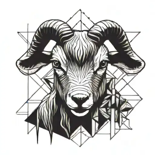 little goat eating chocolate tattoo design idea