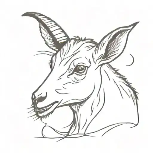 little goat eats chocolate tattoo design idea