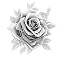 Christian Cross, Virgin Mary, Roses tattoo design idea