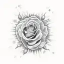 Christian Cross, Virgin Mary, Roses tattoo design idea