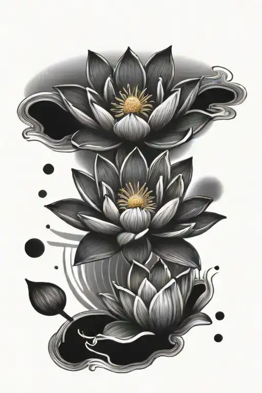 lotus and sun rays tattoo design idea