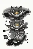 lotus and sun rays tattoo design idea