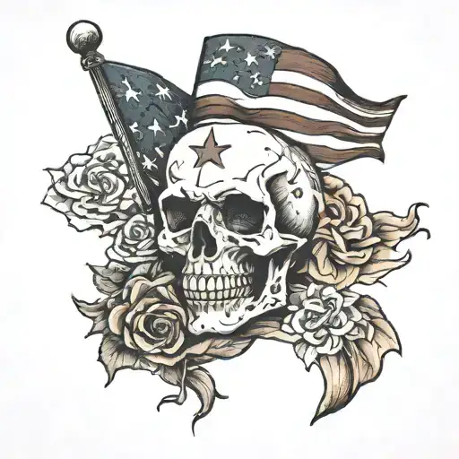 Tattoo on the inside of the Left Bicep. American Flag. "Everybody Dies, but not Everybody Lives" tattoo design idea
