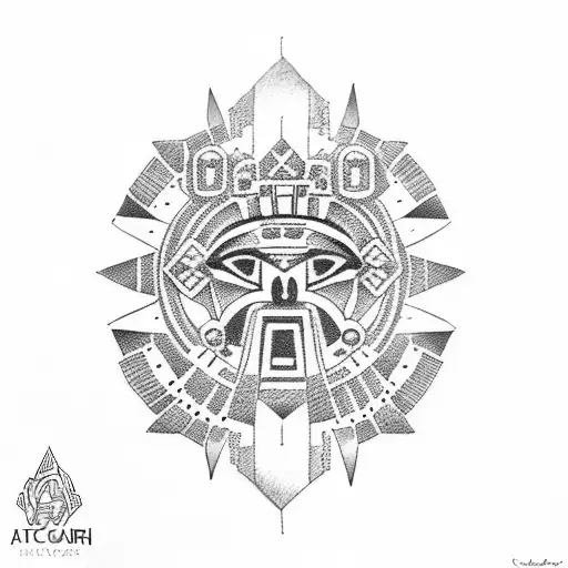 Aztec for arm band tattoo design idea