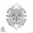 Aztec for arm band tattoo design idea
