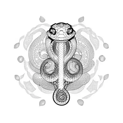 Charming snake tattoo design idea