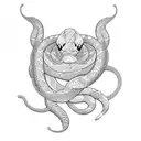 Charming snake tattoo design idea