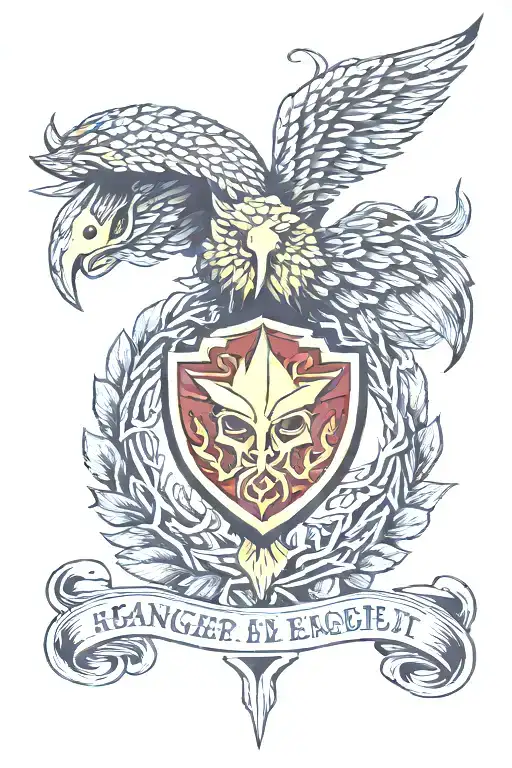 snake thorn vines angelic eye 3/75 Ranger regiment shield golden eagle  tattoo design idea