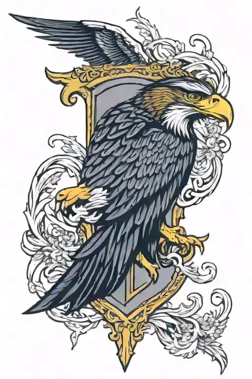 snake thorn vines angelic eye 3/75 Ranger regiment shield golden eagle  tattoo design idea