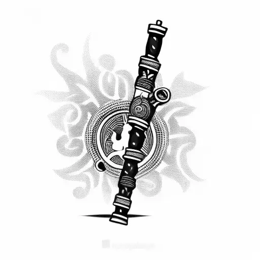 smoking pipe tattoo design idea