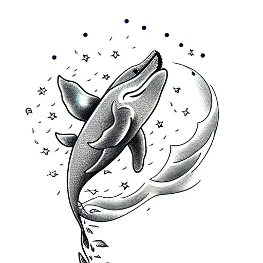 Create a tattoo of a whale swimming in a sea of honor and respect tattoo design idea