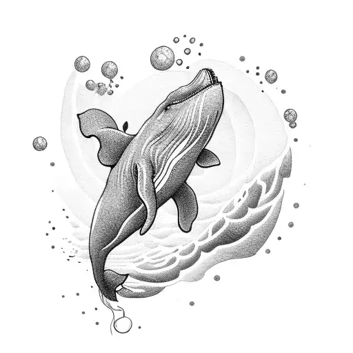 Create a tattoo of a whale swimming in a sea of honor and respect tattoo design idea