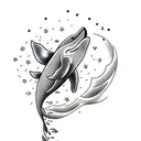 Create a tattoo of a whale swimming in a sea of honor and respect tattoo design idea