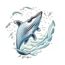 Create a tattoo of a whale swimming in a sea of honor and respect tattoo design idea