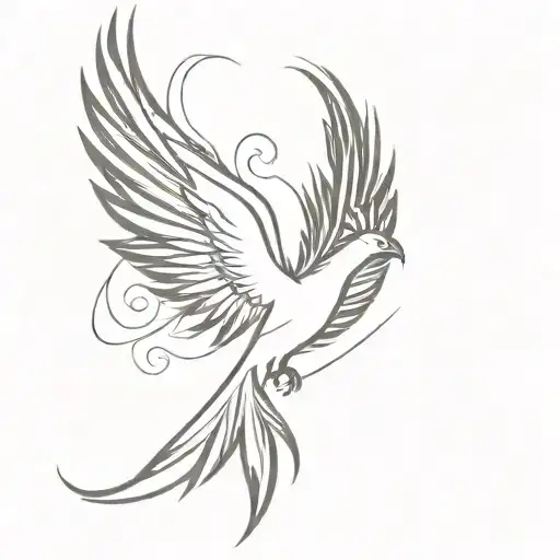 phoenix tatto design. on my forearm, black and white, wings raised up. SYMMETRICAL DOWN THROUGH THE MIDDLE tattoo design idea