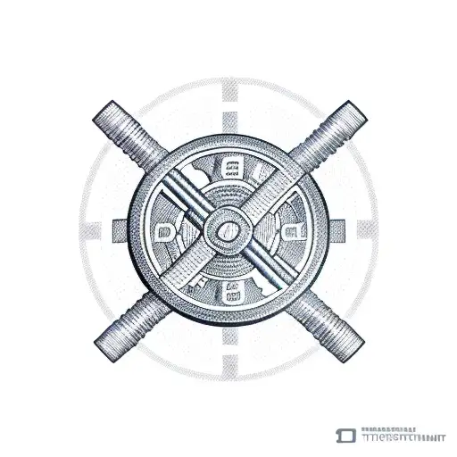 A detailed stock market graph intertwined with a barbell to represent your passion for both analysis and exercise tattoo design idea