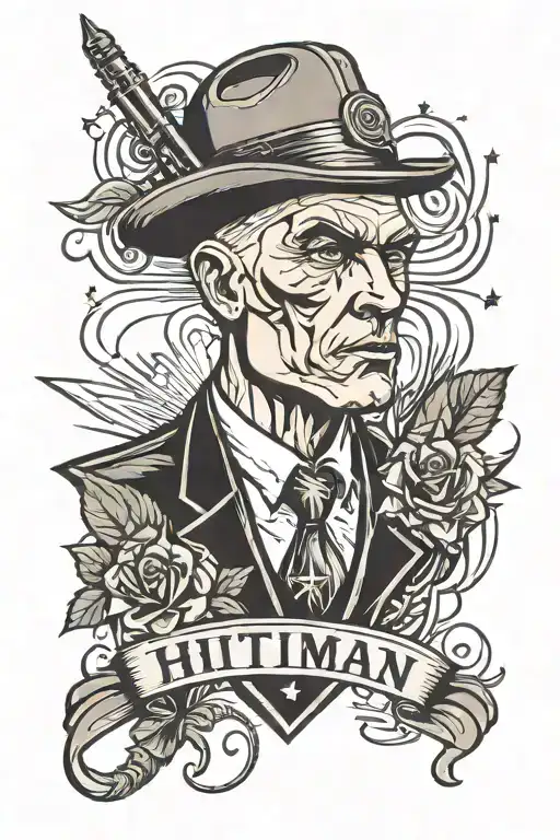 hitman tattoo design idea