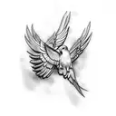 doves and ravens tattoo design idea