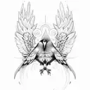 doves and ravens tattoo design idea