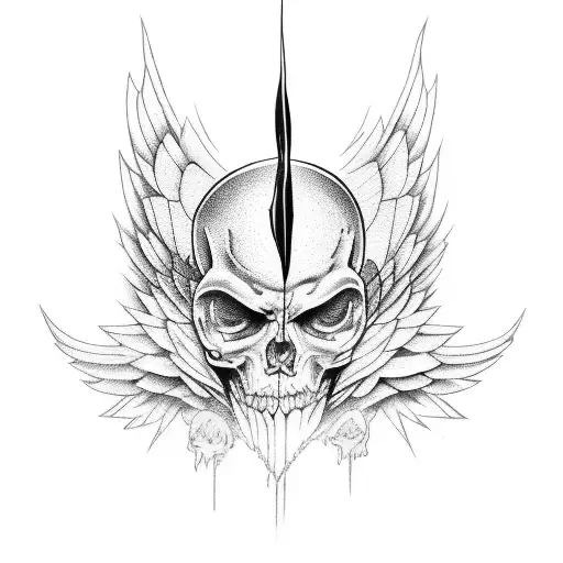fallen angel tattoo design idea