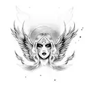 fallen angel tattoo design idea