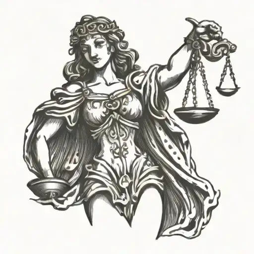 lady of justice braille  tattoo design idea