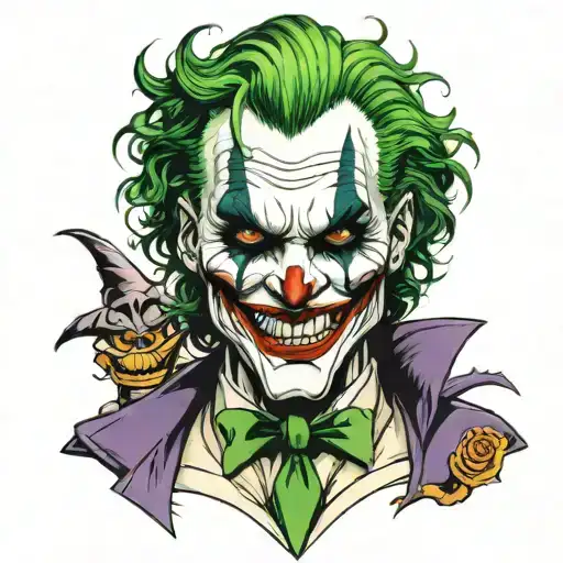 joker smile tattoo design idea