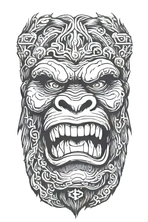 king kong in rage tattoo design idea