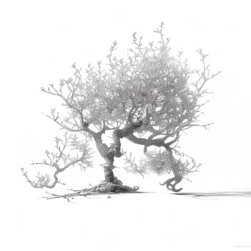 myrtle branches spin around a paintbrush tattoo design idea
